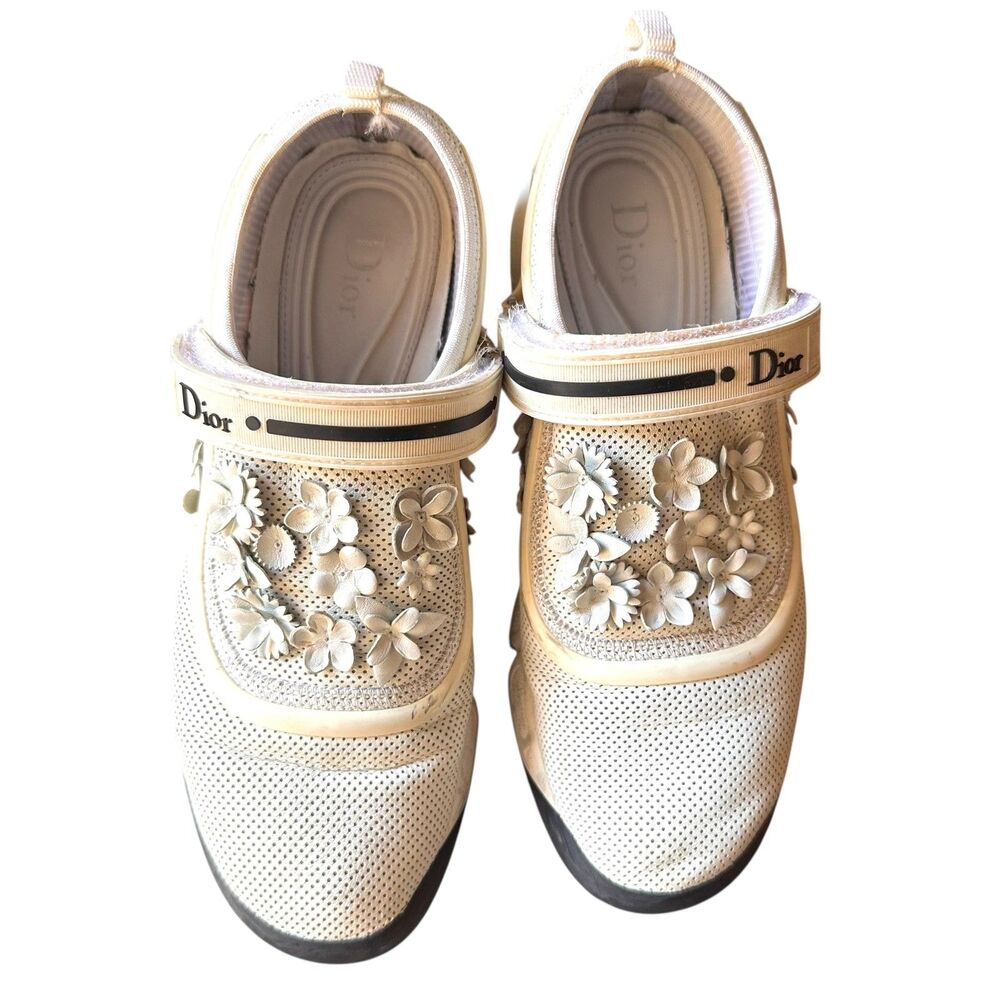 DIOR Mesh Fusion Flower Runway Sneakers‎ White w Box 39 - Picture 4 of 6